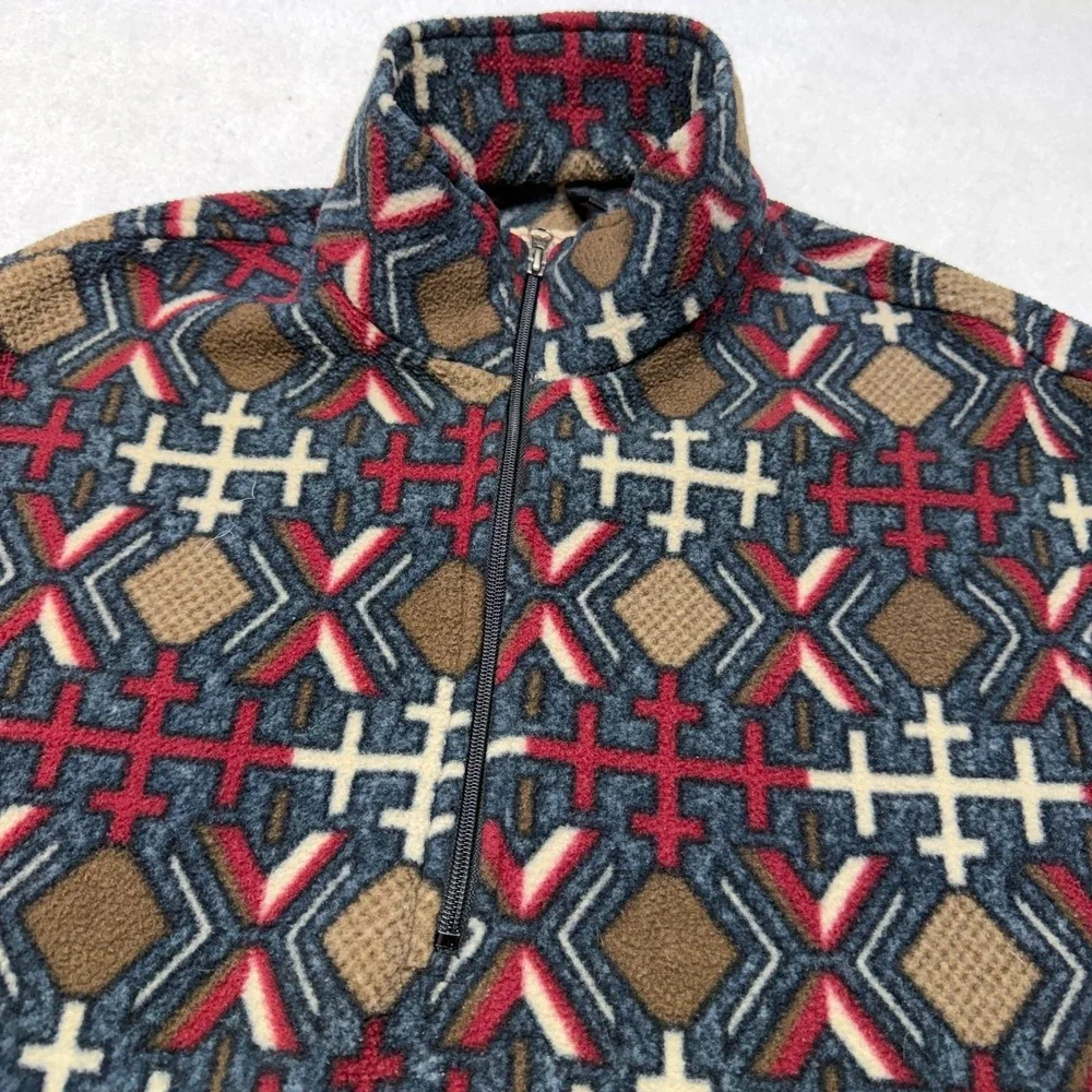 Vintage Woolrich Fleece Pullover Mens‎ XL Aztec Print Southwest 1/4 Zip 90s